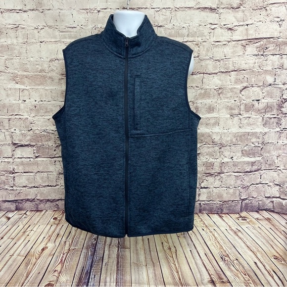 Lands’ End Blue Full Zip Sleeveless Vest - Picture 1 of 9